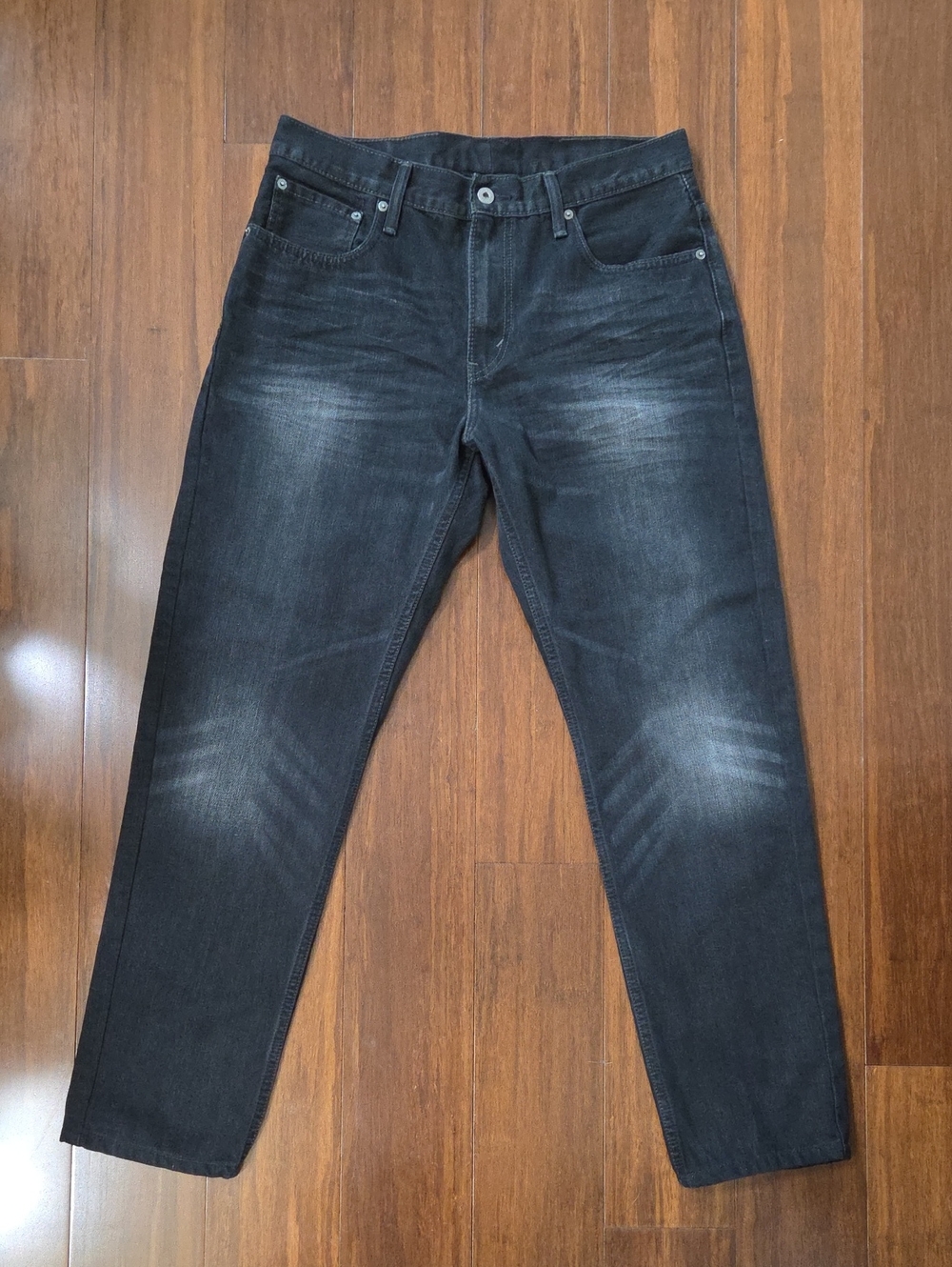 MEN'S LEVIS 569 LOOSE STRAIGHT FIT BLACK/GRAY WASH COOL DETAILS JEANS 34X32